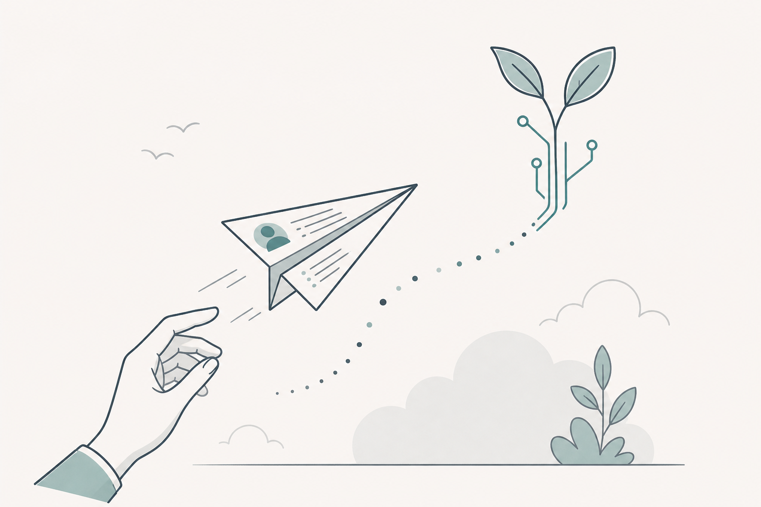A hand sending a CV that grows into new opportunities