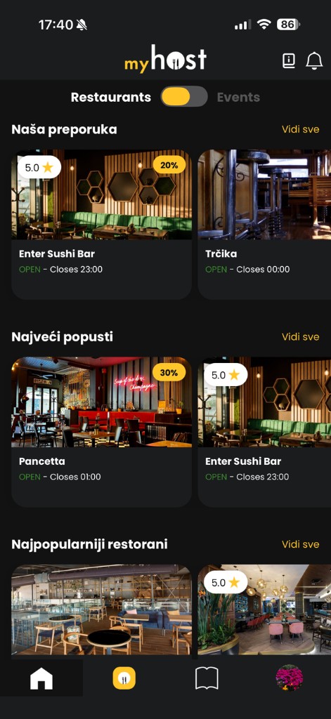 MyHost home with restaurant recommendations and discounts